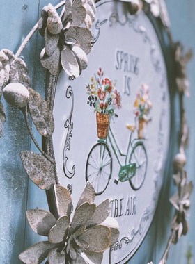 铁艺花艺花环装饰家居墙上饰品做旧花园杂货摆件