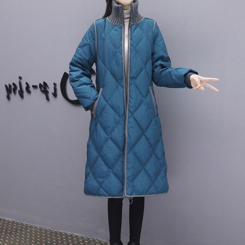 秋羽绒棉服2024新款女中长款轻薄宽松外套棉衣棉袄大码韩版过膝冬