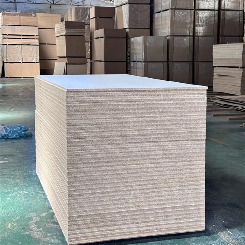 贴面桌面免漆板材衣柜颗粒柜门卫生间隔断板12mm 16mm刨花板双面