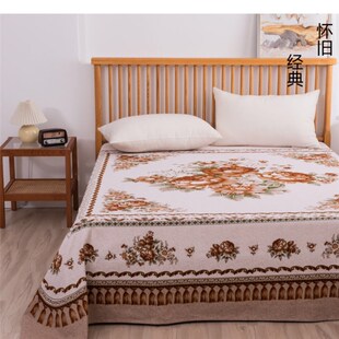 纯棉老式国民全棉床单加厚斜纹磨毛纯棉双人被单单件
