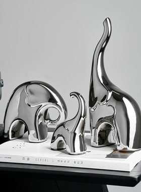 大象陶瓷桌面摆件酒m柜电视柜玄关家居轻奢工艺品创意简约装饰礼