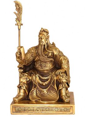 春秋开业礼品读摆件铜仕缘 武书大财神关公文武招财工艺品