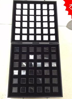 3宝石箱60盒子*3宝石包邮裸石布戒盒 皮小只进口面PU黑装盒漆