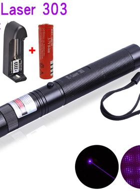 303C紫色光激光灯手电筒电镭射教鞭J售楼检测灯+电池+充电器