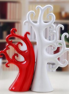 家居摆件陶瓷 时尚  爱情 工艺品摆件树电视柜摆件包邮书桌