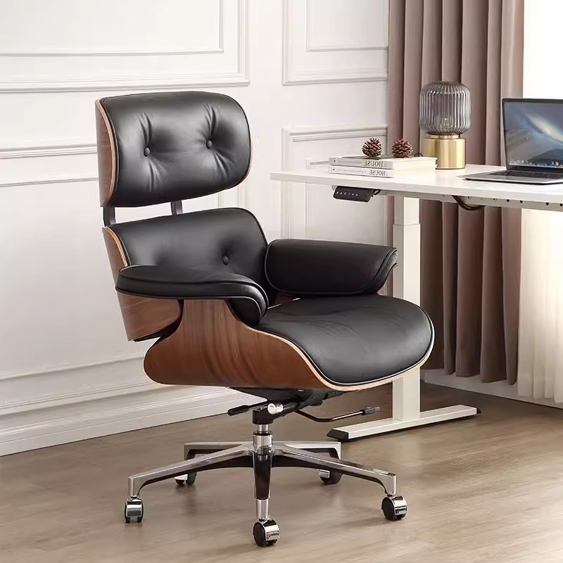 伊姆斯可躺椅单人沙发椅子休闲懒人沙发GEAMES北欧午休真皮老板椅