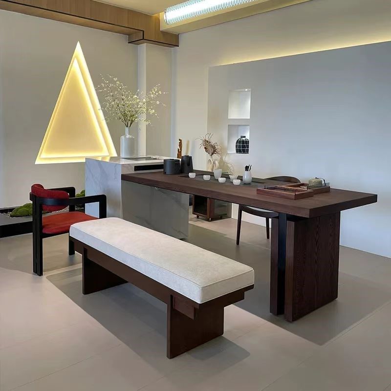 新中式茶桌2025新款高端胡桃木禅意功夫实木茶台办公X室泡茶台家