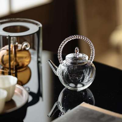 女士高颜值玻璃花茶壶茶具一人饮个人专用品茗杯泡茶神器新款