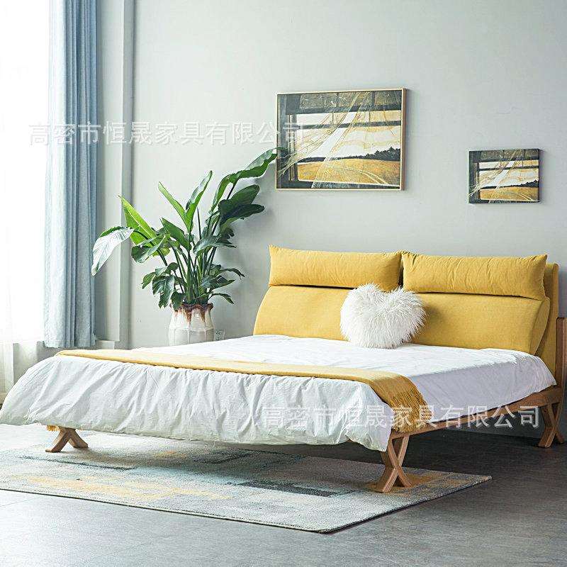 现代简约北欧民宿成人1.5米公寓床1米8出租房卧室软靠双人床