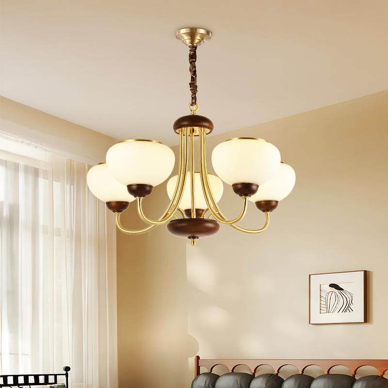 美式复古客厅吊灯中古南洋风全铜餐厅吊灯新款主卧室大气中山灯饰