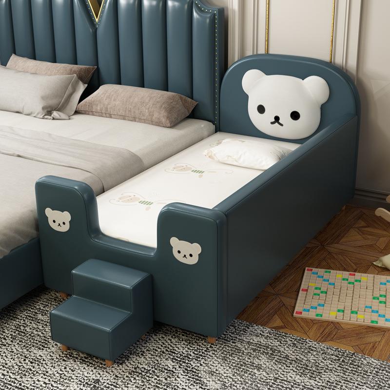 NRFP013#儿童床带护栏子母床加宽宝宝大床无甲醛实木边床延伸无缝