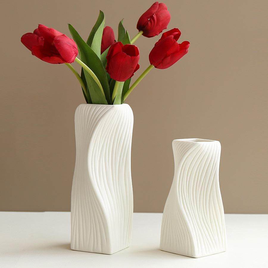 加世简约日式陶瓷花瓶摆件客厅插花器水养鲜花民宿餐厅桌面玄关装