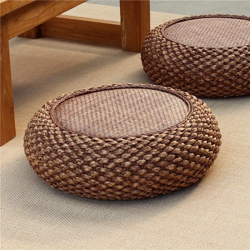 藤编蒲团坐垫家用日式榻榻米打坐垫禅修垫草编坐墩圆形加厚拜佛垫
