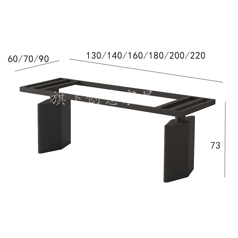 大理石餐桌脚架不锈钢桌腿支架岩板大板茶台茶几支撑腿办公桌底座