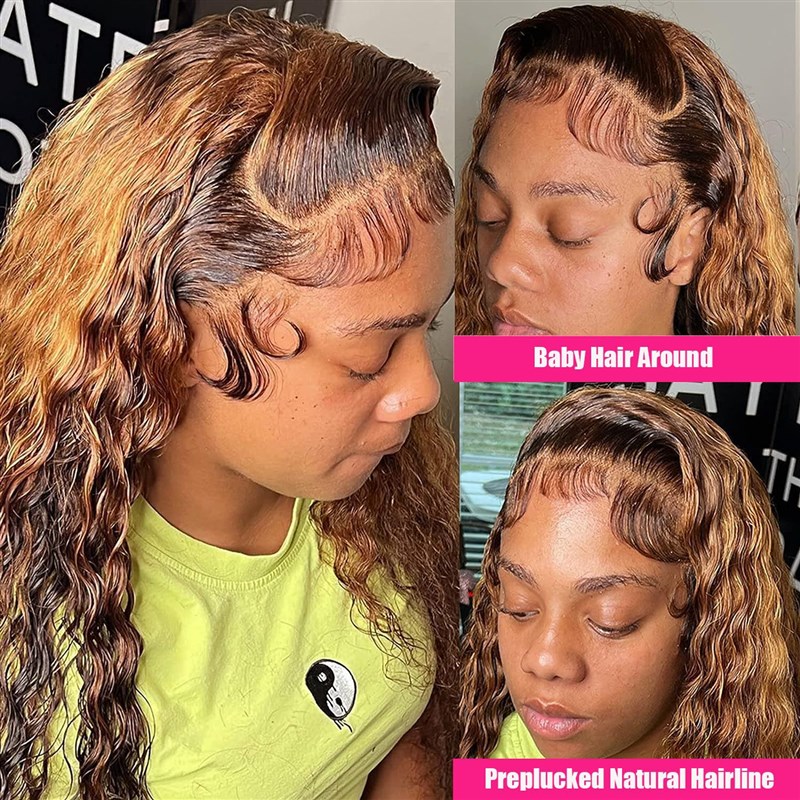 外贸新品假发 非洲女士前蕾丝化纤头套 钢琴色长卷发 绕棒小卷发