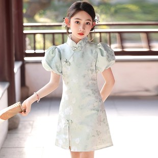 裙子 连衣裙小女孩洋气童装 旗袍礼服女童夏季 儿童中国风改良新中式