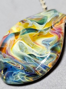 彩色树脂吊坠项链个性纯手工情侣男女生日礼物