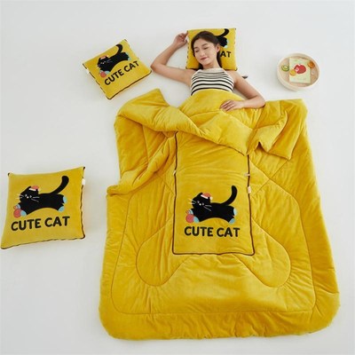 新品加厚宝宝绒多功能二合一抱枕被子两用牛奶绒车载沙发午休被