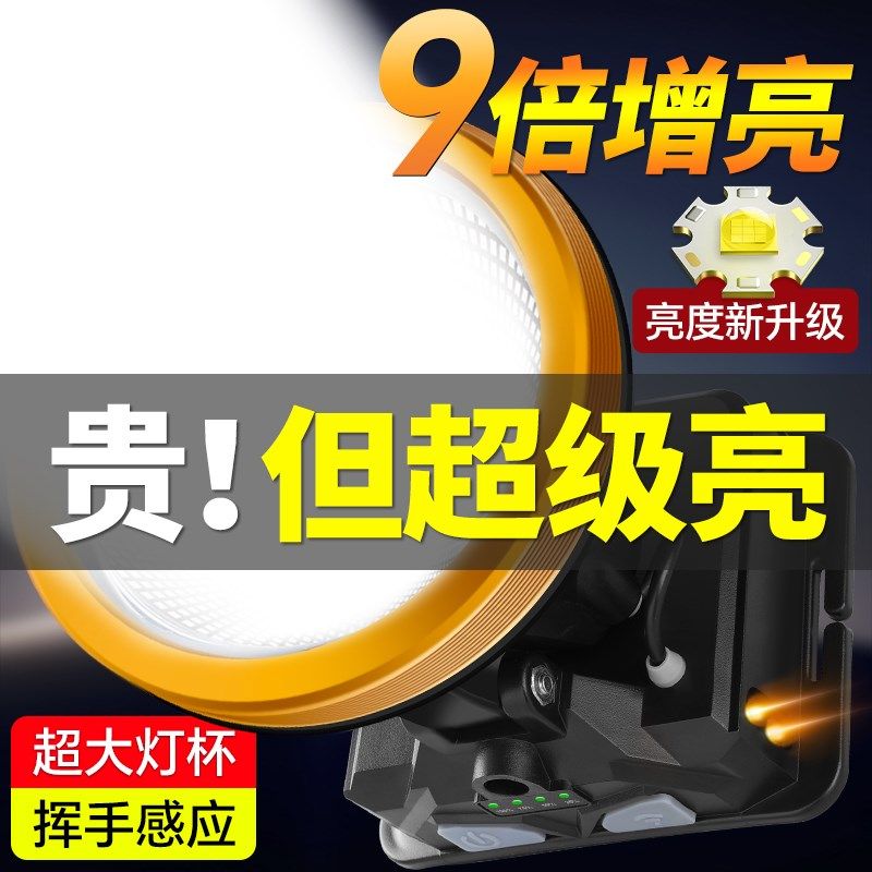 头戴式强光头灯超长续航超亮充电锂电大容量户外钓鱼工地专用电筒