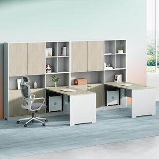 大厂供应E0级环保职员办公桌椅现代财务单双人位高柜员工办公电脑