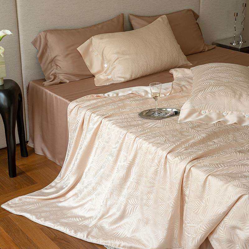 重磅天丝提花夏被床单款四件套家用轻奢活性印染高级床上用品