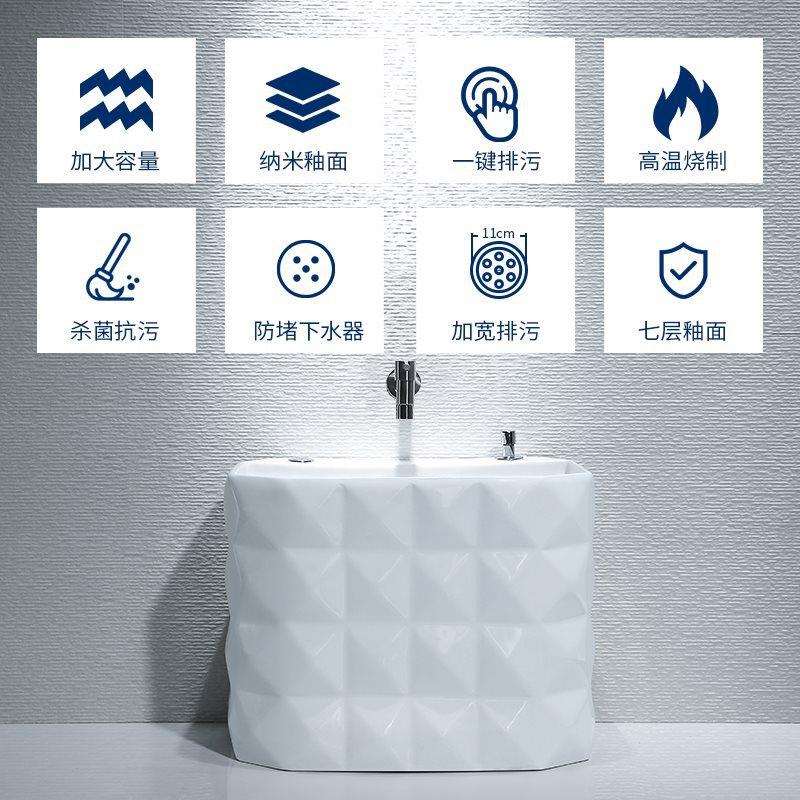 J&洗拖把池家用阳台卫生间地盆拖布池墩布池号槽池带龙头