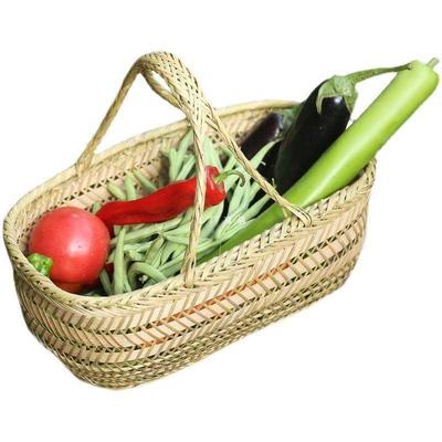 家用手提洗买菜竹编篮大号农村采摘手工竹篮子厨房收纳菜篮筐