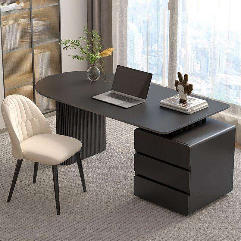 岩板书桌轻奢现代意式简约成人家用卧室书房写字台老板电脑办公桌