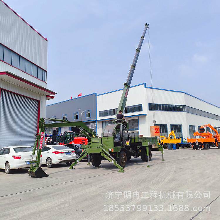 农用四驱吊挖一体机 工程园林修建轮式吊挖自卸车 全地形通用设备