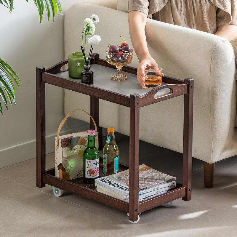 可移动沙发边几茶几边柜家用客厅边桌角几方几茶台收纳柜推车