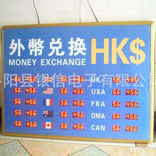 LED电子外币兑换显示牌 电子外汇兑换牌 外汇汇率显示屏 汇率看板