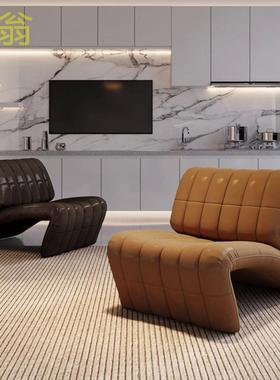 DbU巴塞罗那椅可躺可坐设计师款椅子家用单人沙发客厅懒人躺椅高