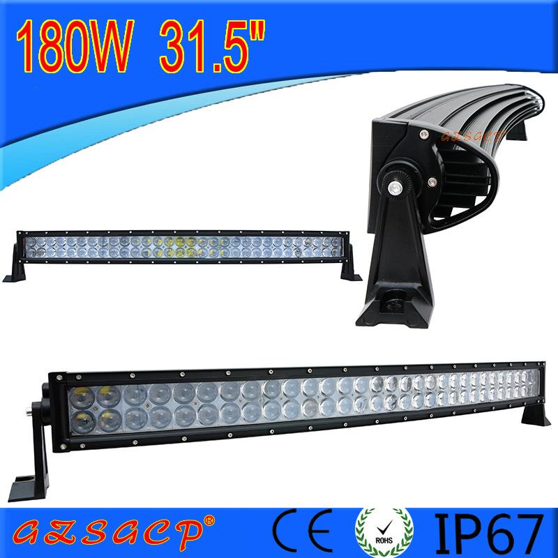 12V24V汽车LED弯灯弧度改装越野车顶射灯4D凸透镜长条直灯180W