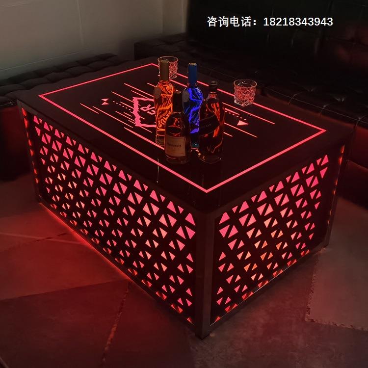 夜总会发光茶几/梦幻LED啤酒桌/KTV茶几厂家/酒吧玻璃LED台D做