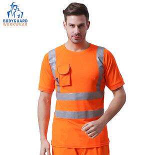 博迪嘉 GN660 T恤衫 透气鸟眼布罗文袖口 户外作业交通反光安全服