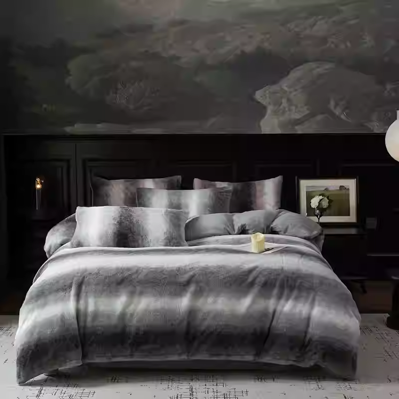 费斯巴赫高端A类兔毛绒四件套牛奶绒冬季被套加厚吉荣床单保暖床