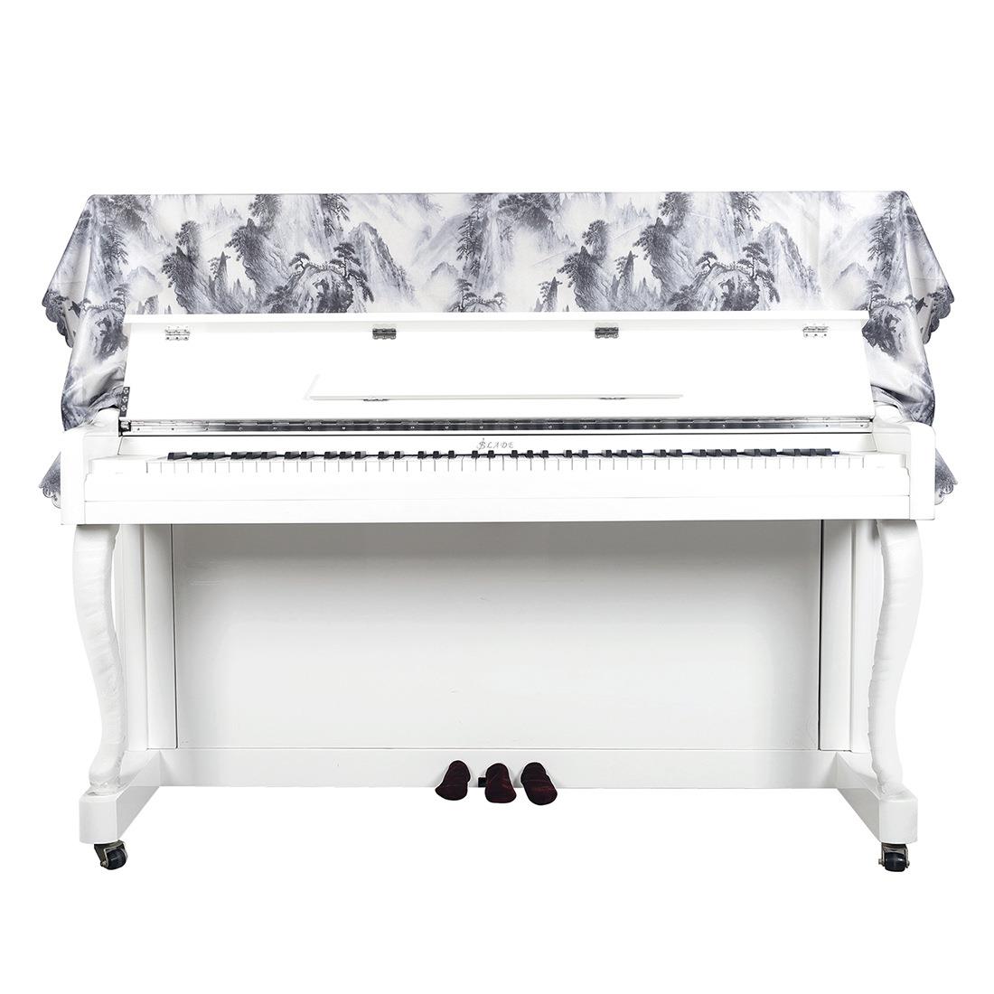 热销电子琴罩88按键钢琴罩半披水墨山水图棉质防尘罩防水防尘实用