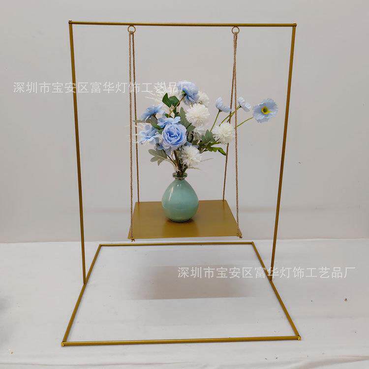 新款婚礼装饰铁艺秋千蛋糕架 甜品展示糕点架点心架 金属桌面摆件