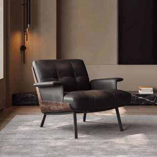 意式 客厅休闲扶手椅现代简约洽谈轻奢别墅椅 极简单人沙发设计师款