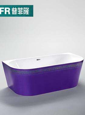 外贸出口bathtub彩色浴缸亚克力家用浴室独立式无缝成人浴缸浴盆