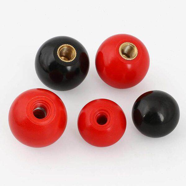 M8圆球M机床手轮M6M铁电木 12手柄球塑料球10M心胶球铜芯16木把手