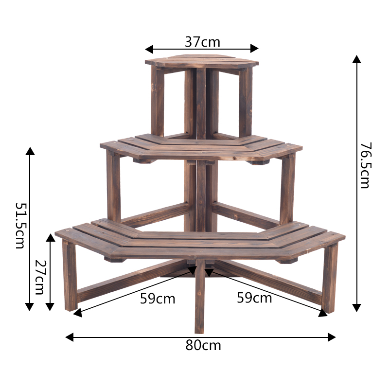 防腐木阳台转角花架室外三角落地多肉H大花盆架实木墙角多层置物