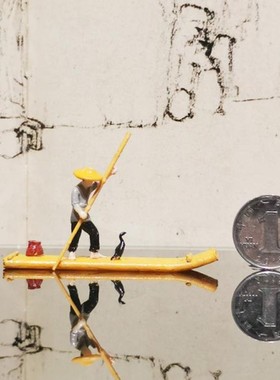 禅意枯山水摆件 古代乌篷船小帆船 小舟 竹筏桌面微景观Z 沙盘装