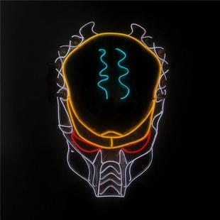 亚马逊跨境热卖铁血战士面具异性大战cos隐者面具led发光面具