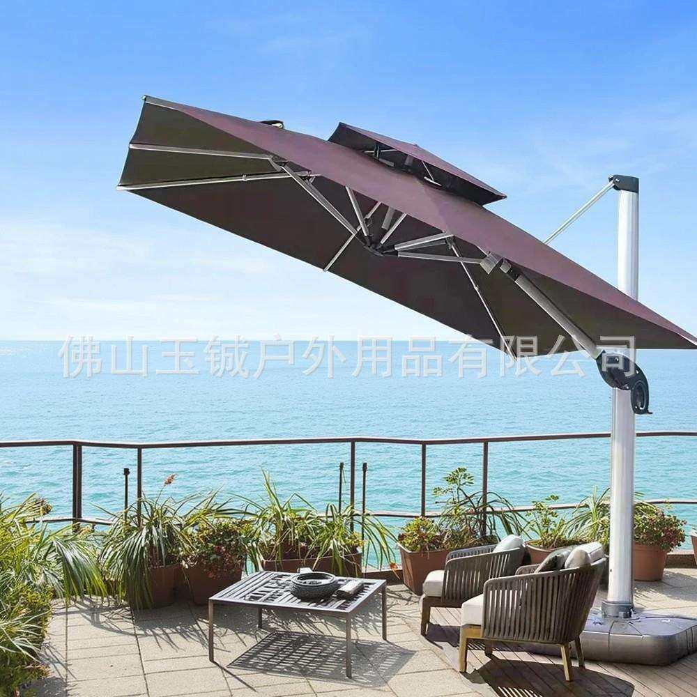 侧边伞户外休闲咖啡厅花园罗马边柱庭院伞遮阳伞可丝印LOGO罗马伞