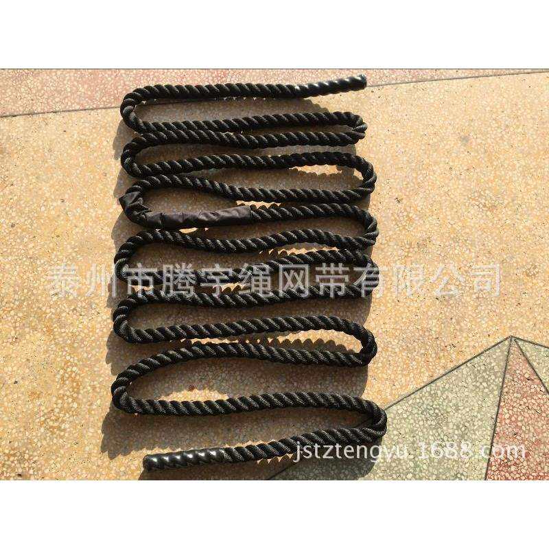 UFC专业体能训练绳 MMA格斗绳 黑色健身粗绳 肌肉大绳 力量绳50mm
