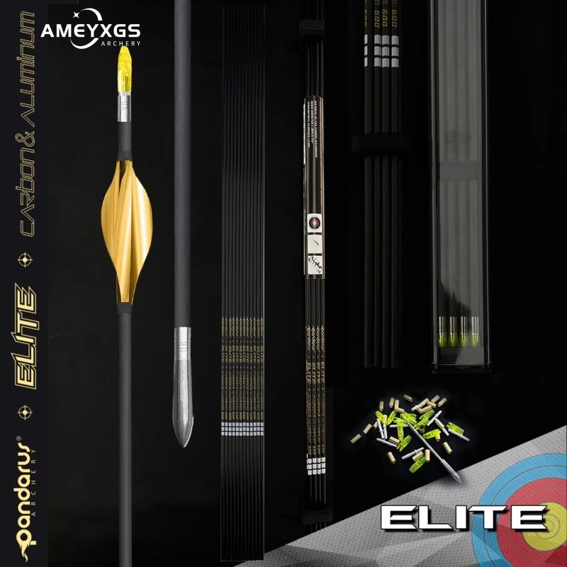 碳铝箭潘神ELITE碳包铝内径3.2mm纯碳箭反曲弓射箭复合.弓直筒箭