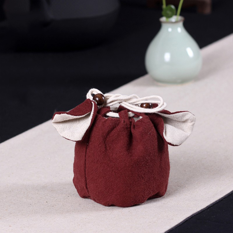 手工棉麻便携布袋k束口绳抽收纳袋旅行茶杯袋文玩布袋饰品首饰袋