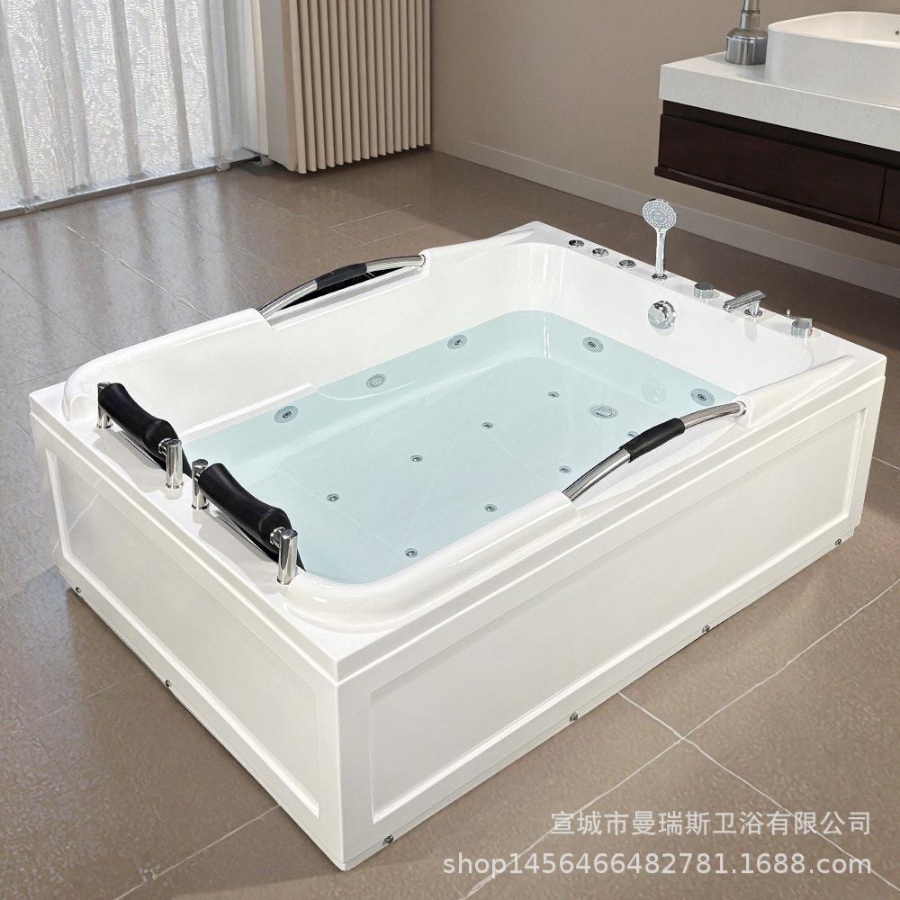 双人全自动保温洗澡浴缸成人家用双人大尺寸浴缸工厂直销冲浪水疗