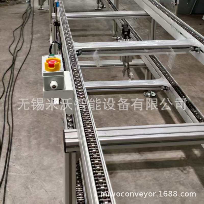 单倍速双层倍速链 循环托盘周转 人工组装回流线 铝型材机身框架